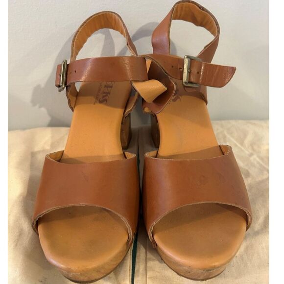 Kork Tan Leather Sandals - Size 7 - Picture 1 of 6